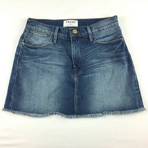 Frame Denim Frayed Festival Concert Mini Skirt